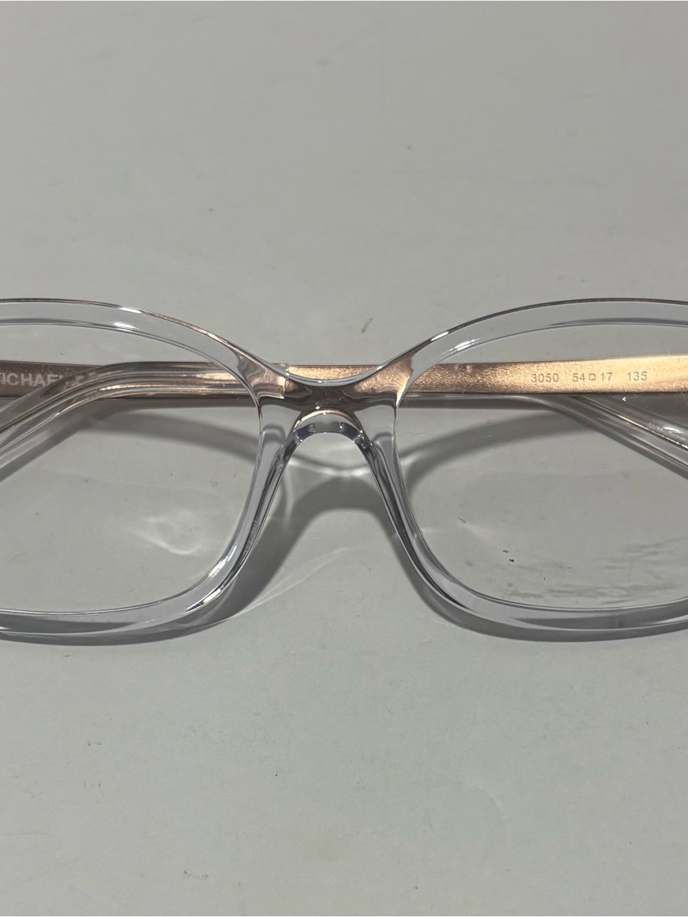 Michael kors Clear Transparent Eyeglass Frames with Subtle Rose Gold Temples